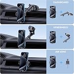 Phone Holder Car, 3-in-1 Universal Car Phone Holder Mount Windshield Dashboard Air Vent Cell Phone Car Mount Hands Free Car Phone Handlebar Mount for iPhone Android Smartphone Handlebar Accessories