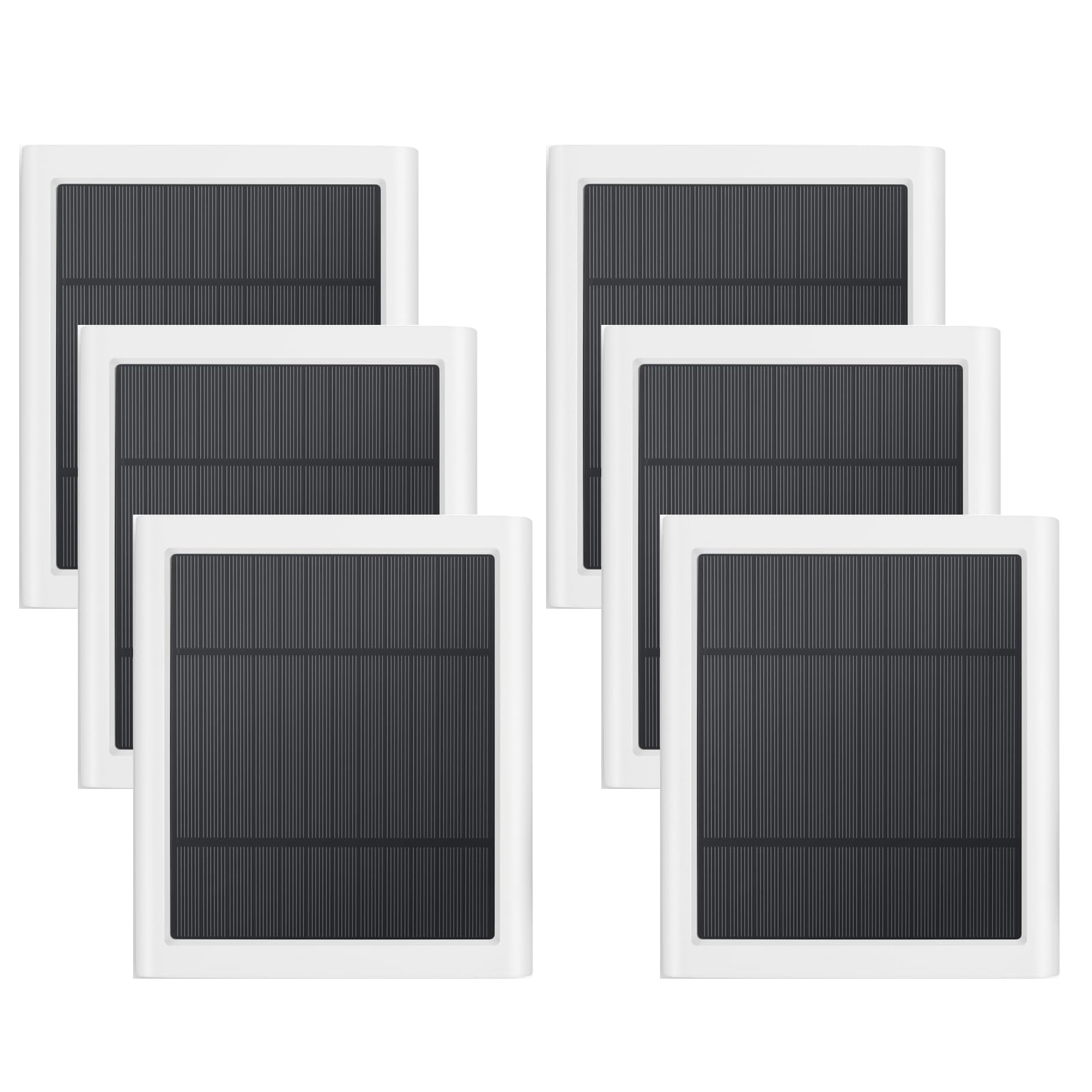 6 Pack IP65 Solar Panel for Rings Camera, 4W Solar Charger Compatible with Rings Spotlight &All-New Stick Up Outdoor Cam Battery, 10ft Long Cable with USB-C to Barrel Plug Adapter white 6pack
