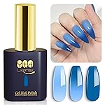 YTD Likomey Color Changing Gel Nail Polish,15ml Light Blue To Blue Mood Temperature Change Colors Thermal Ombre Salon Home Fall Winter Manicure UV Varnish,WB205