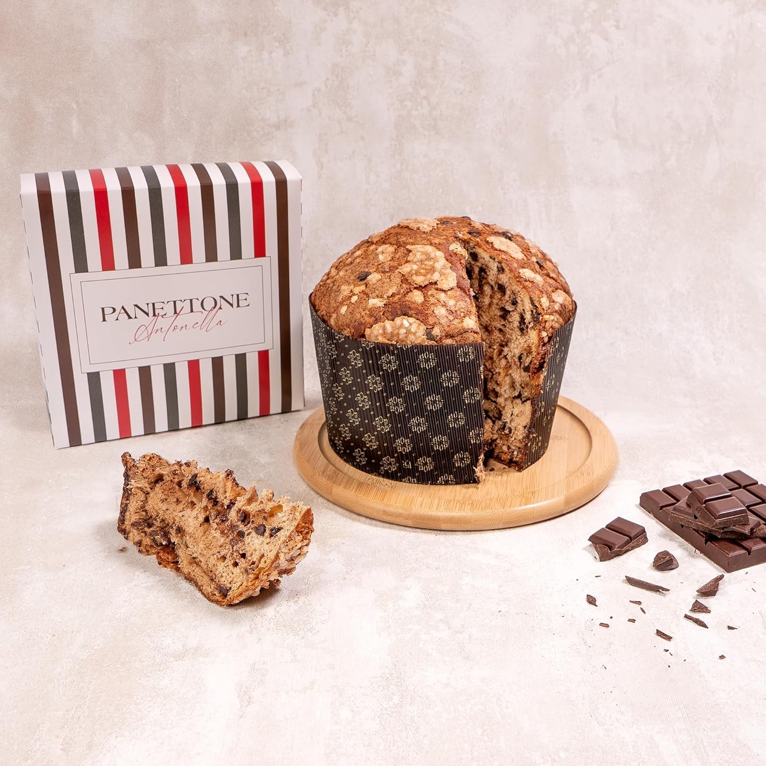 Pack 2 Panettone Antonella Chocolatíssimo de Chocolate y Panettone de Chocolate y Naranja - Dos Panetones XXL 1200 gr - Elaboración Artesanal con Receta Tradicional - Delicioso Panetone Dulce Navideño