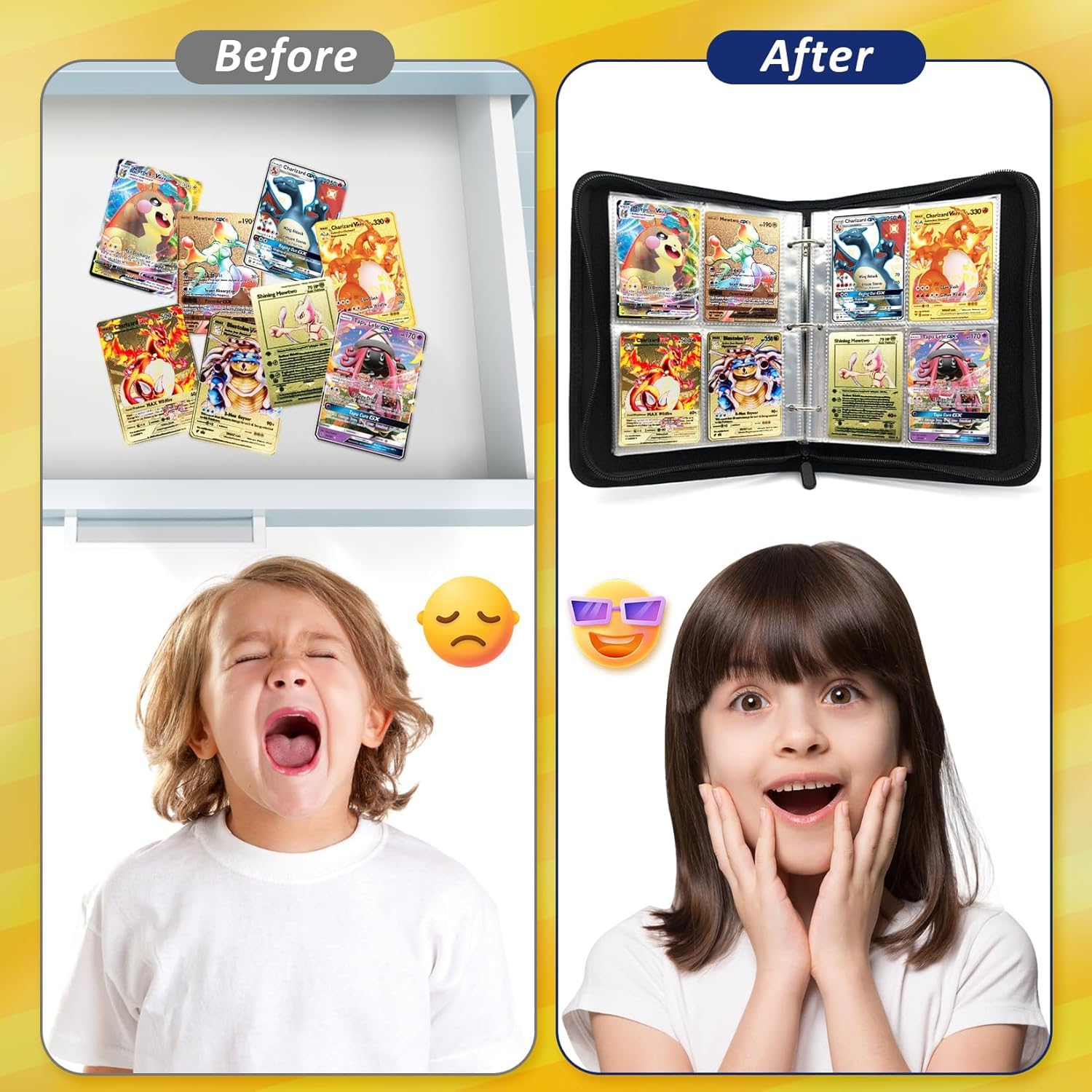 Album Cartas Pokemon Cremallera Fundas Para Tarjetas Coleccionables De 450 Bolsillos-Carpetas De Tarjetas De Plástico Almacenamiento De Portacarpetas, Billetera De Colección De Binder Pokemon