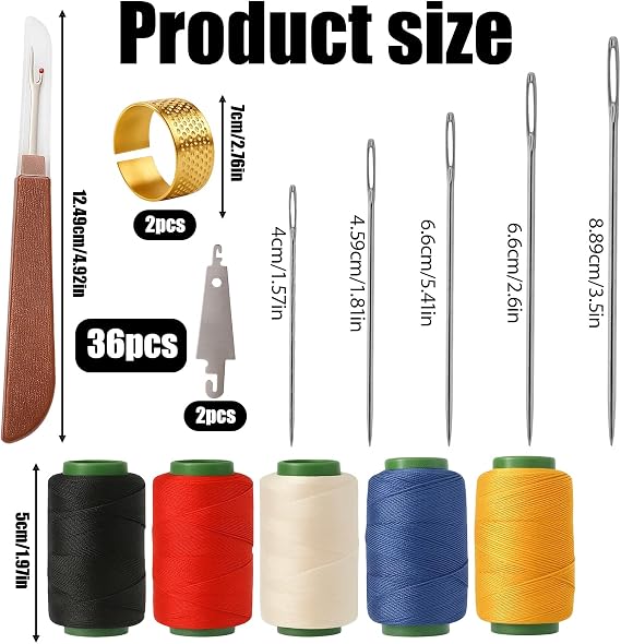 36PCS Sewing Tool Set, Stainless Steel Sewing Needles and Thread Kit, Multi-Purpose Needle and Thread Kit,Portable Needle and Thread Kit for DIY, Home Sewing, Craft Projects,Sewing Kit Gifts for Women