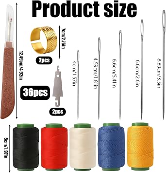 36PCS Sewing Tool Set, Stainless Steel Sewing Needles and Thread Kit, Multi-Purpose Needle and Thread Kit,Portable Needle and Thread Kit for DIY, Home Sewing, Craft Projects,Sewing Kit Gifts for Women