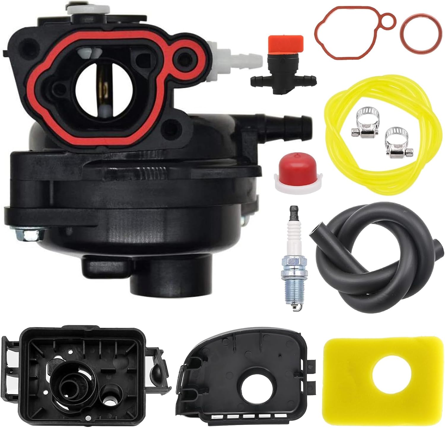 799583 593261 Carburetor Kits for B&S 595656 591979 591160 08P500 08P502 09P602 09P702 300E 550EX 450E 500E Series Lawnmower Engines with 799579 Filter 595660 Cover