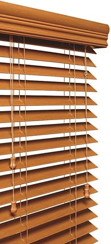 LOTUS & WINDOWARE - Persianas de madera sintética de 45 pulgadas, tratamientos, revestimientos de ventanas, 22 12 x 72, roble dorado