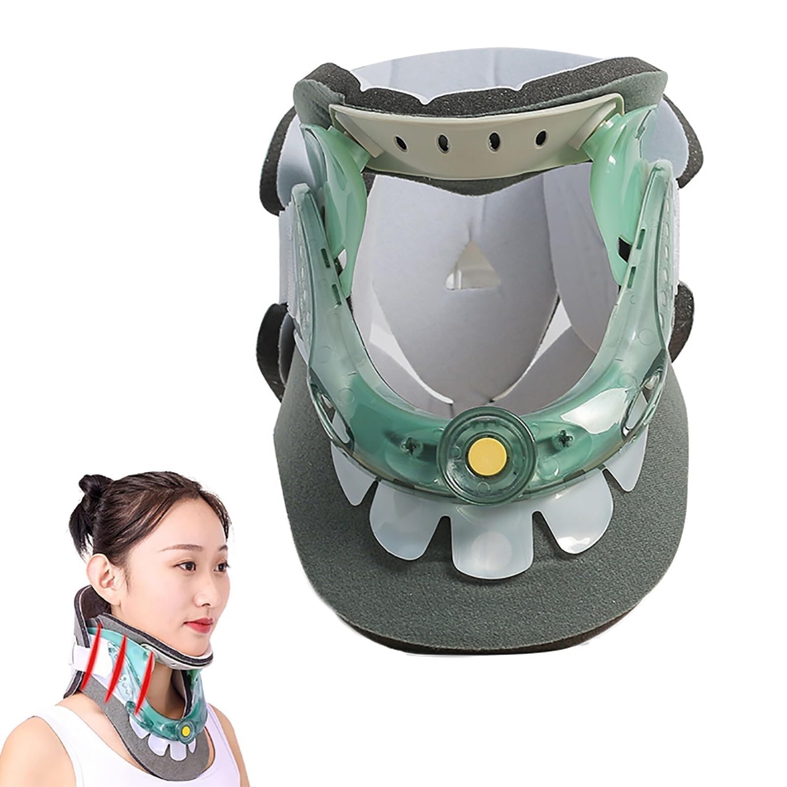 X&Z-XAOY Collarín Cervical Ajustable Collarín Cervical Ajustable En Altura con 6 Velocidades Y 5 Puntos De Presión Parcial Ergonómico Y Adaptable A Las Curvas