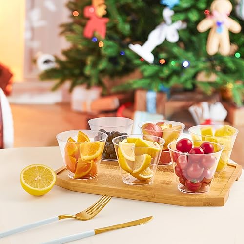 Miniatura 4 de JollyPack Paquete de 300 vasos de plástico transparente de 9 onzas desechables resistentes para Navidad, bodas, hogar y eventos