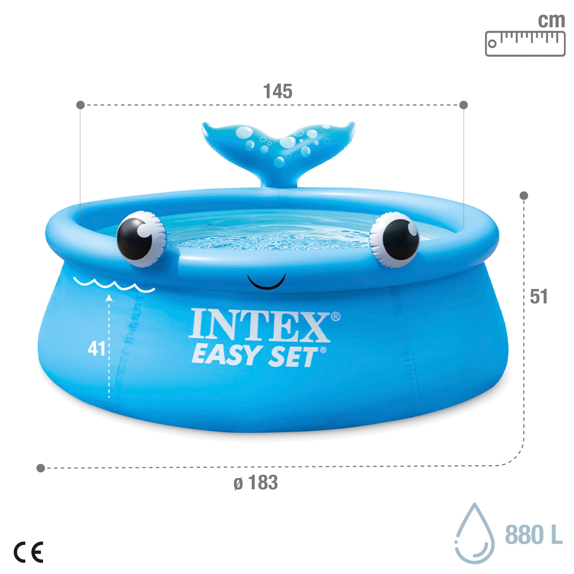 Piscinette Autoportante Baleine H : 1,83 x 0,51 M