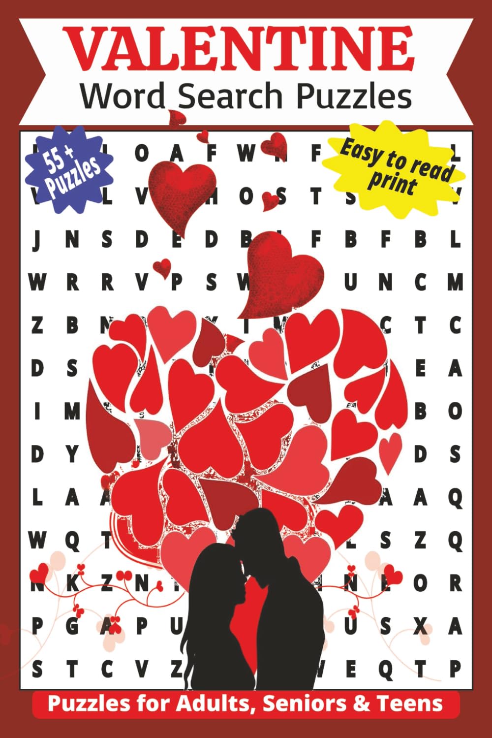 Valentine Word Search Puzzle Book: 60 Fun & Relaxing Love-Themed Word Searches with solutions