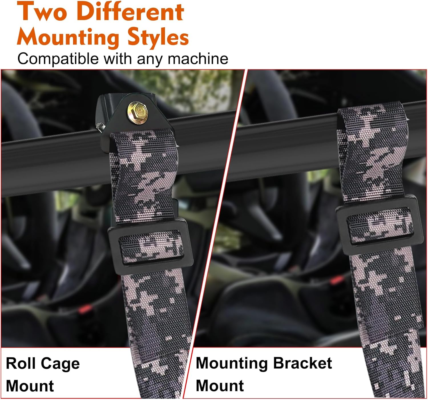 DING.PAI 2 PCS 4-Point Racing Bucket Racing Harness with Push Button Release, 3-Inch Wide Adjustable Straps, Fit for Racing, ATV, UTV, Off-Road (camouflage)