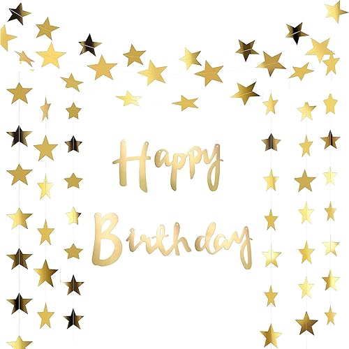 Cartel de feliz cumpleaños y 165 piezas de pancarta brillante para fiesta de estrellas, suministros de fiesta, guirnalda de cumpleaños, banderines