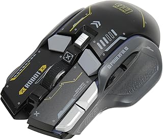 Gaming Mouse, Wired/2.4G/Bluetooth Gaming Mouse with 11 RGB Light, 4000 DPI Adjustable, PC Gaming Mouse with 10 Programmable Macro & Silent Button, for Windows, for Android (Black)