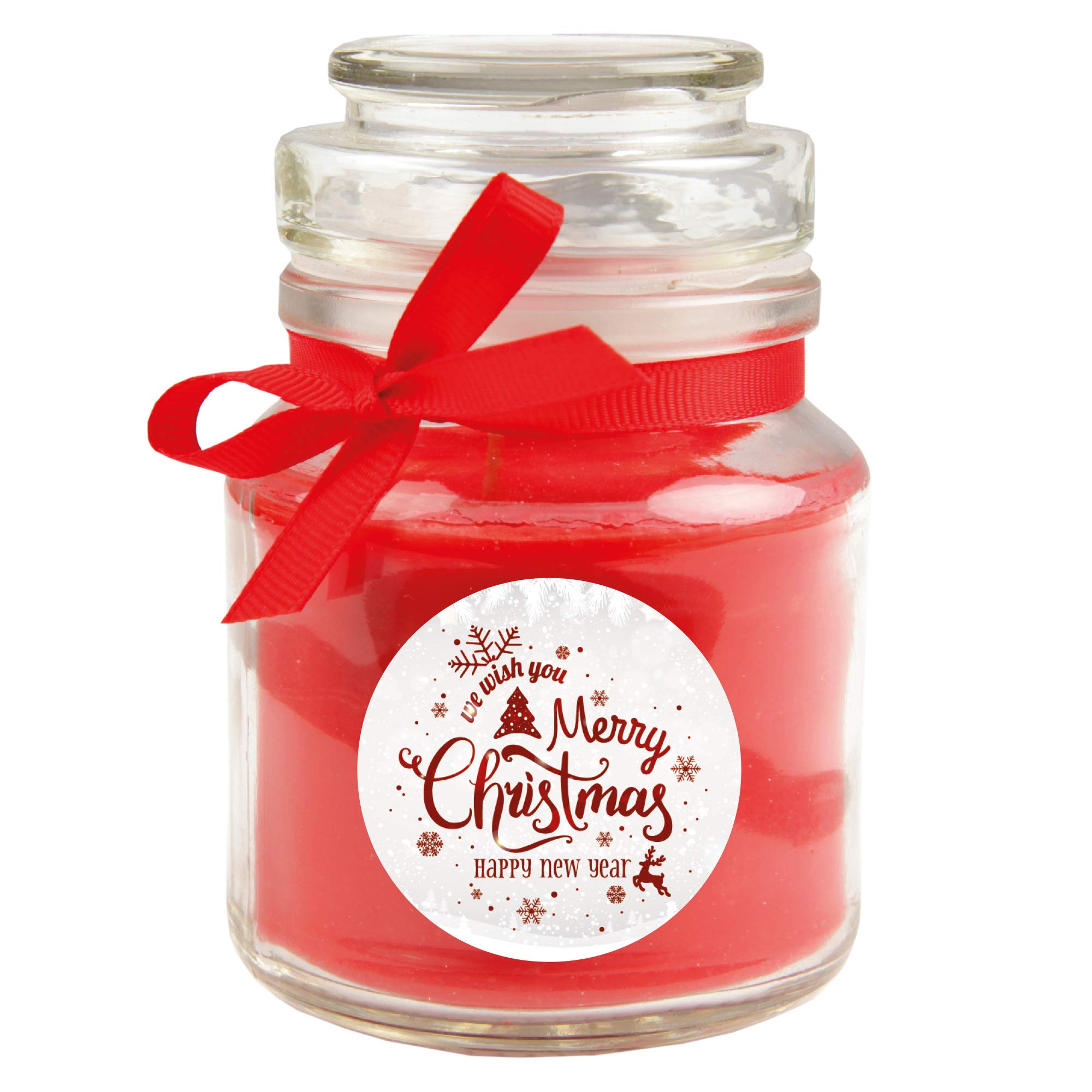 HS Candle Duftkerze Dekokerze, 1-tlg – Weihnachtsmotiv, Duftnote Rose