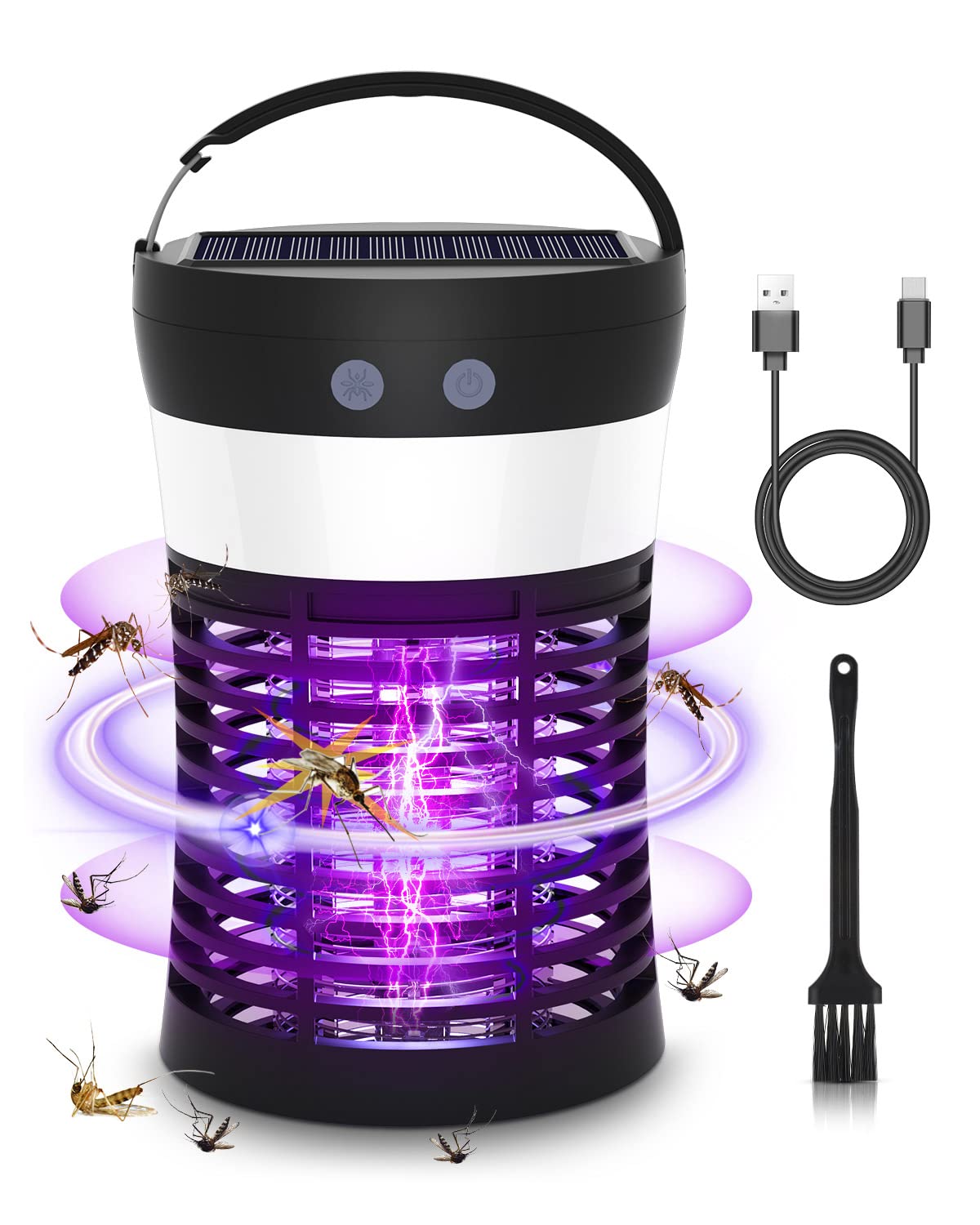Buy Solar Bug Zapper Outdoor, Electric Mosquito Zappers Killer, 3000V