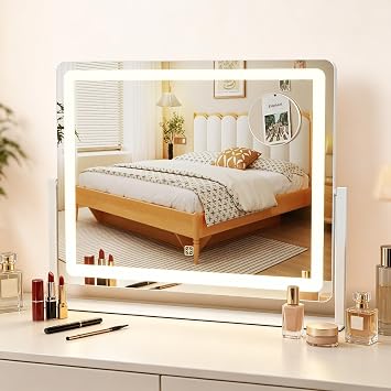 LED Vanity Mirror with Lights 50x40cm Makeup Mirror 10X Magnifying Dimmable
