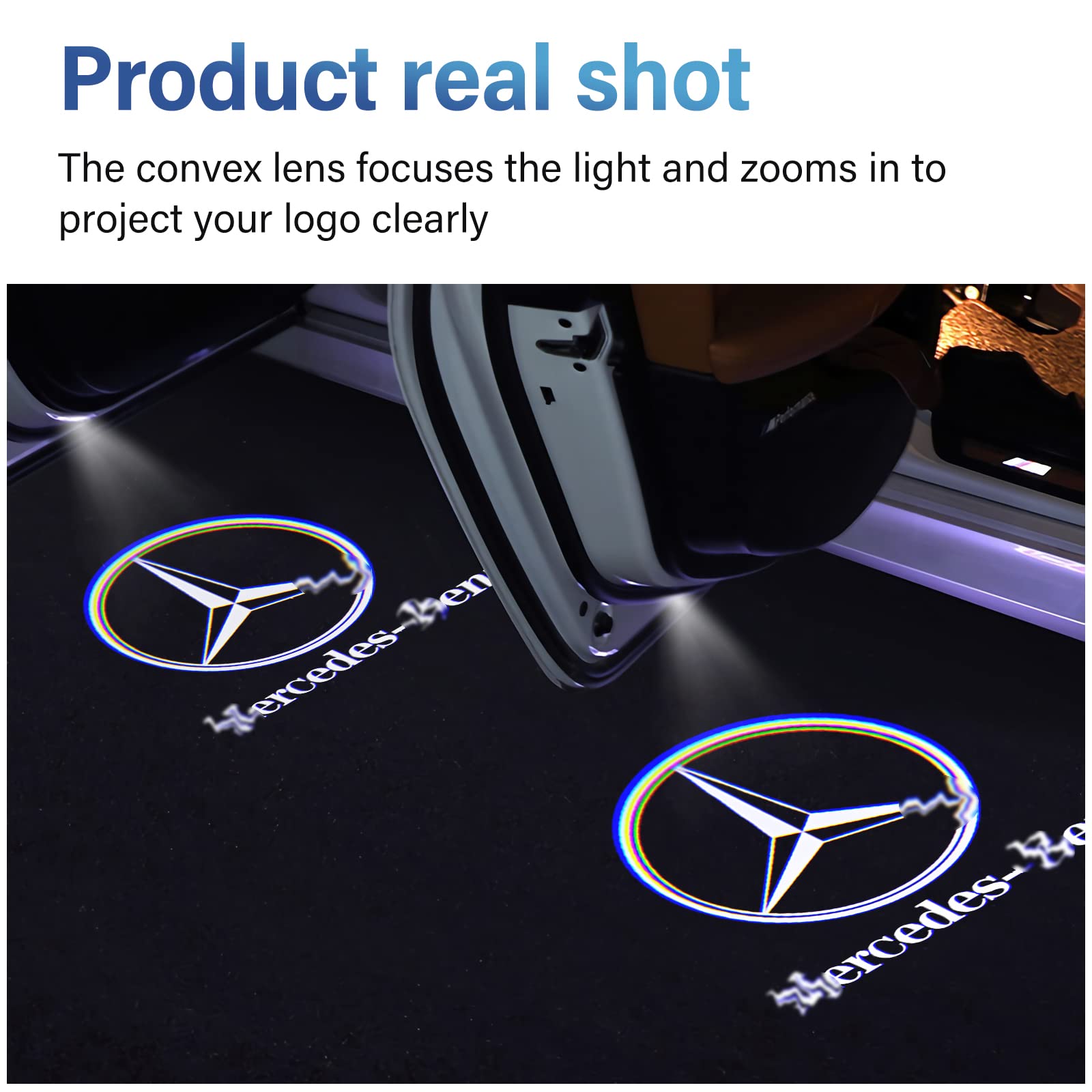 2/4 Mercedes Benz Projector Car Door LED Courtesy Lights Puddle Ghost Laser LOGO