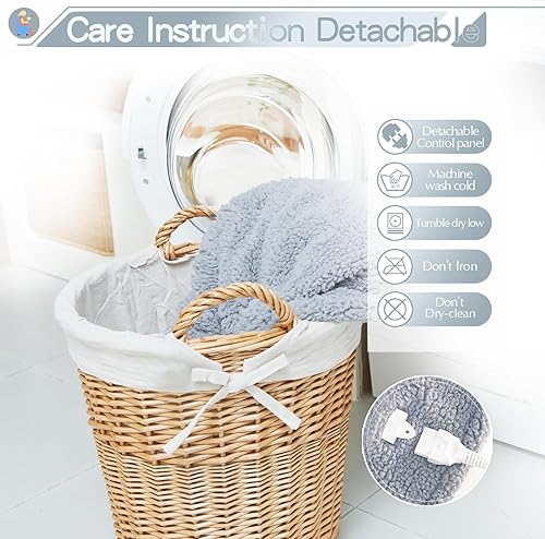 Miniatura 5 de Manta térmica de sherpa de doble cara, manta eléctrica de calefacción suave para cama, sistema de seguridad automático, 6 niveles de calefacción y 4