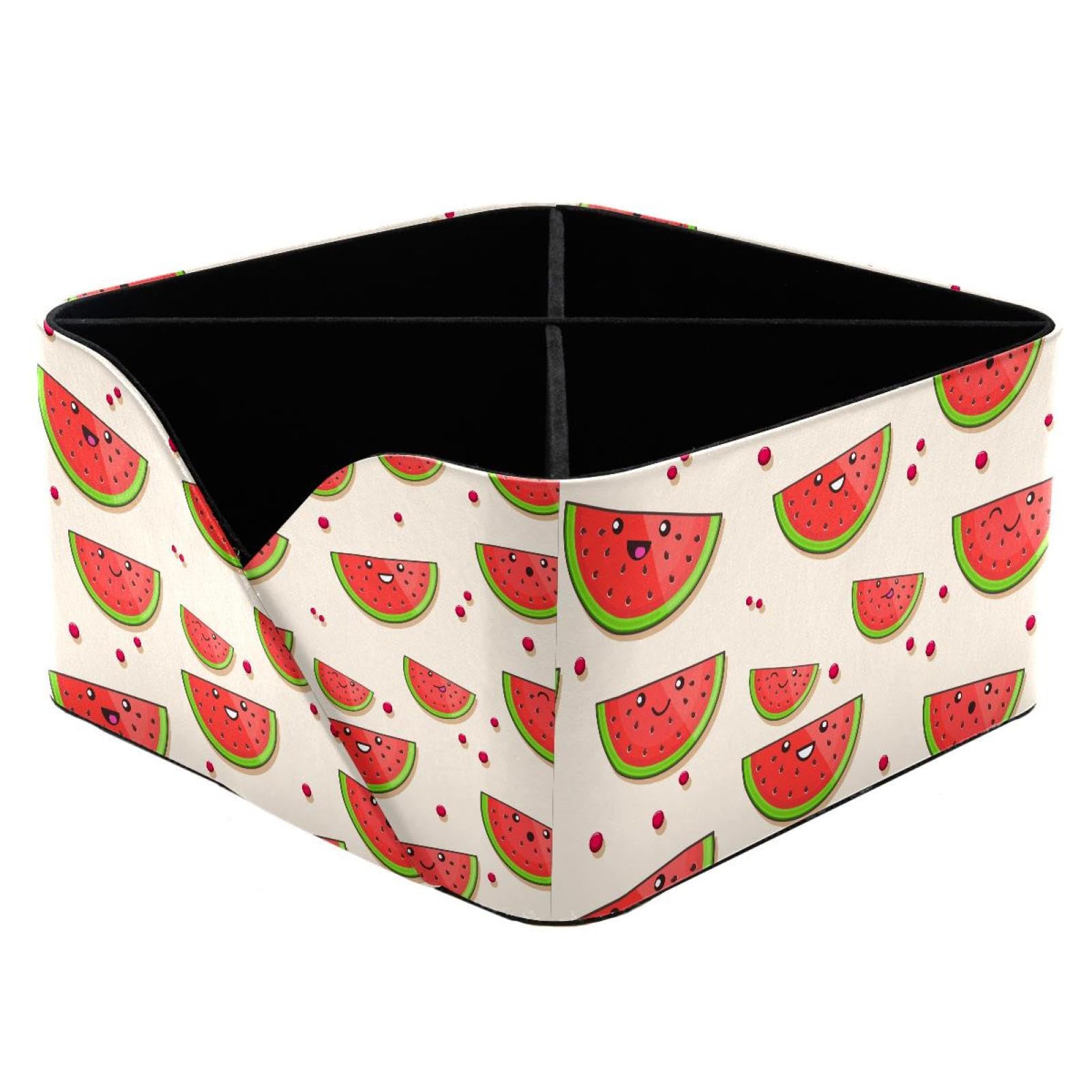 KengjuTesu Watermelon Slices Desktop Organizer Pen Holder, Rectangular Pencil Cup for Office, Study and Makeup Stations