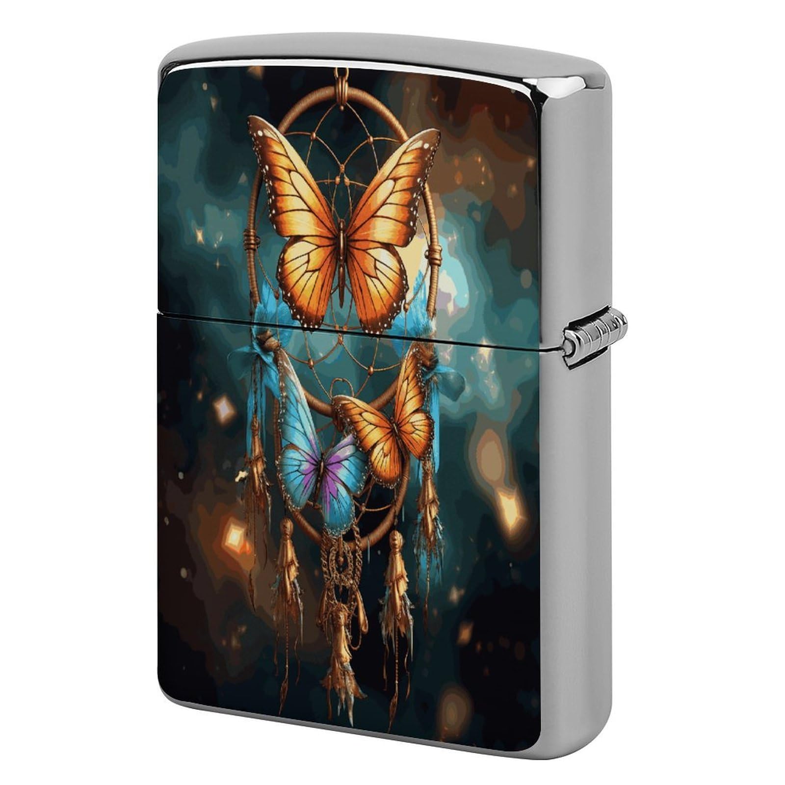Fodpand Style Dream Catcher Butterfly Metal Lighter Case Cover Lighter Sleeve