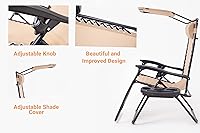 Vista 6 de BTEXPERT Funda ajustable de malla de acero para silla de gravedad cero para exteriores, patio, reclinable, playa, patio, jardín con almohada