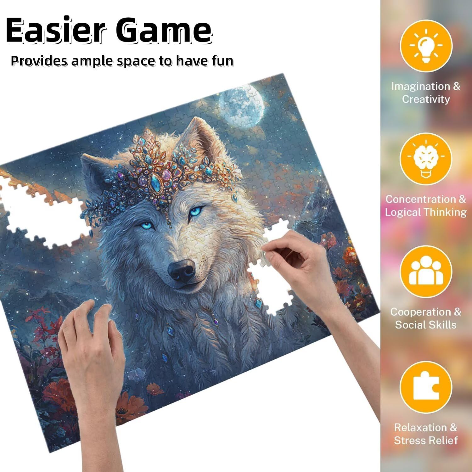 Jigsaw Puzzle, 6000 Pezzi Puzzle Classici, Vista Puzzle Rilassamento Intelligence, Mpossibile Difficile Puzzle Impegnativo per Adulti Puzzle Gioco Familiare, Regalo per Amore Amico Lupo fr0-940