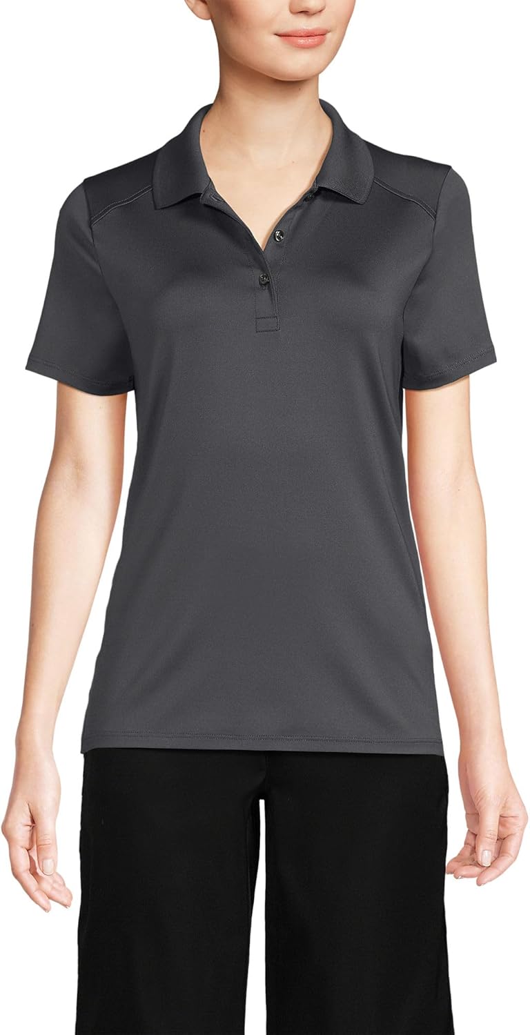 Lands' End School Uniform Women's Short Sleeve Feminine Fit Rapid Dry Polo Shirt