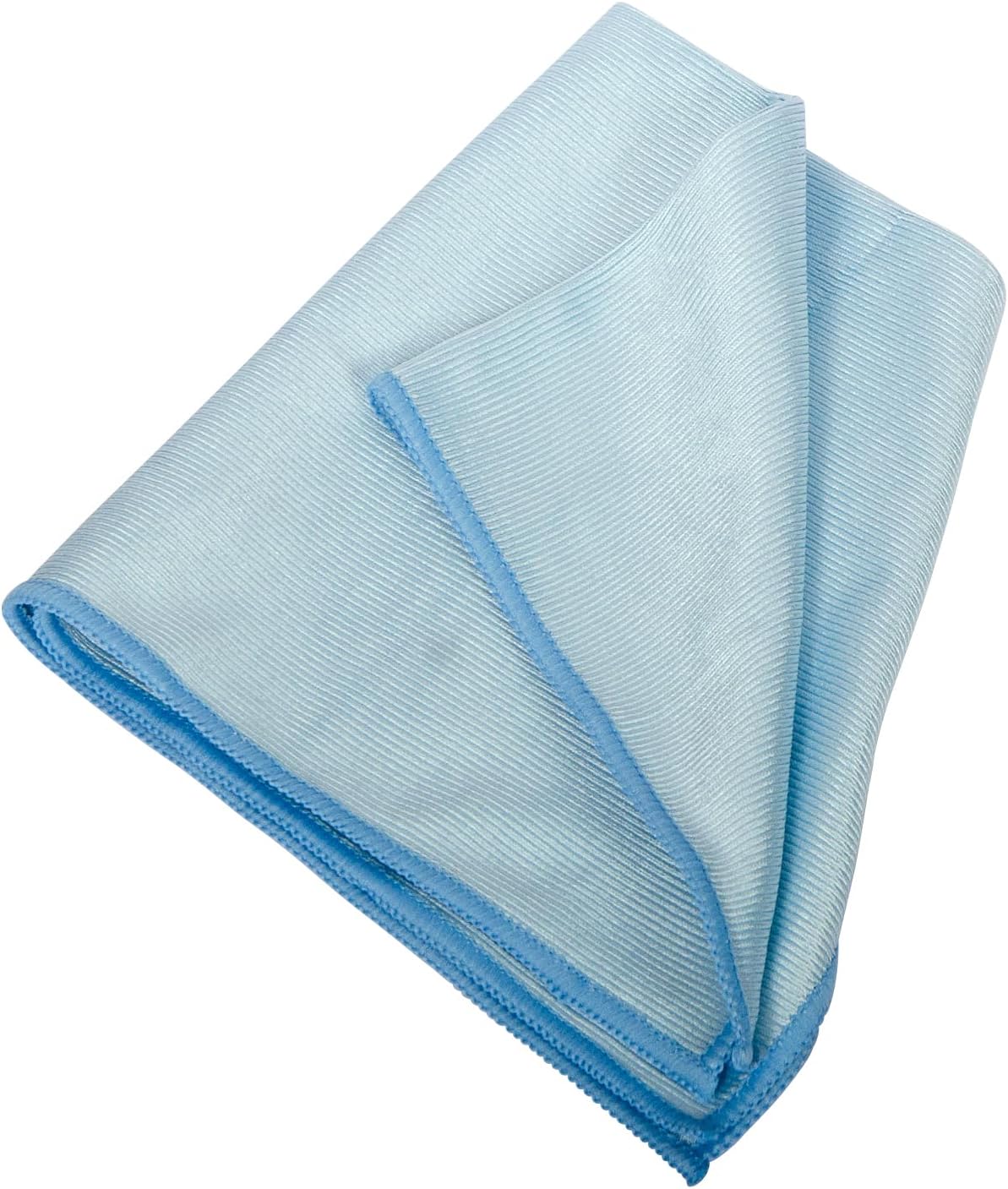 Microfiber Glass Cleaning and Polishing Cloth, Blue, Lint Free, 15.7 x 15.7 Inch, for Windows, Glasses, Windshields, Mirrors, Stainless Steel, 1 Pack (1, Blue, Large)