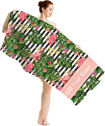 Miniatura 12 de Magimagine Toallas de playa de verano personalizadas, toalla de playa con nombre personalizado, absorbente y de secado rápido, toalla grande sin