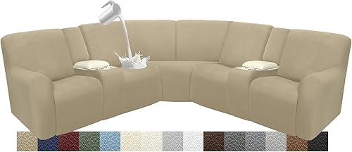 Miniatura 47 de Fundas de sofá reclinable impermeable para sección seccionales Fundas lavables para sofá en forma de L para sofás reclinables Fundas elásticas para