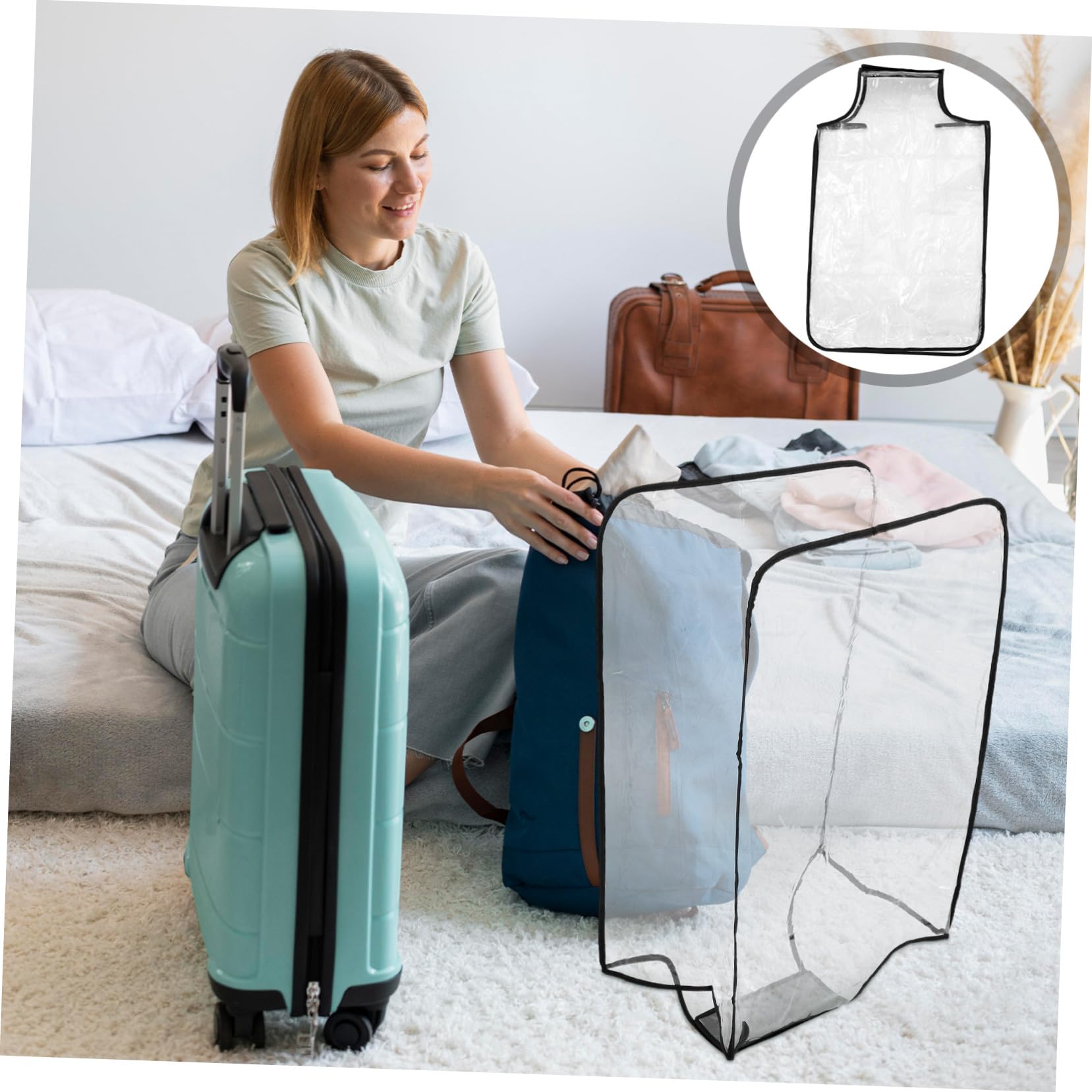 BESPORTBLE 2 pezzi Copri Valigia Trasparente in PVC per Valigia con Protezione Antigraffio Custodia Protettiva Adatta per Viaggi Outdoor e Antipolvere