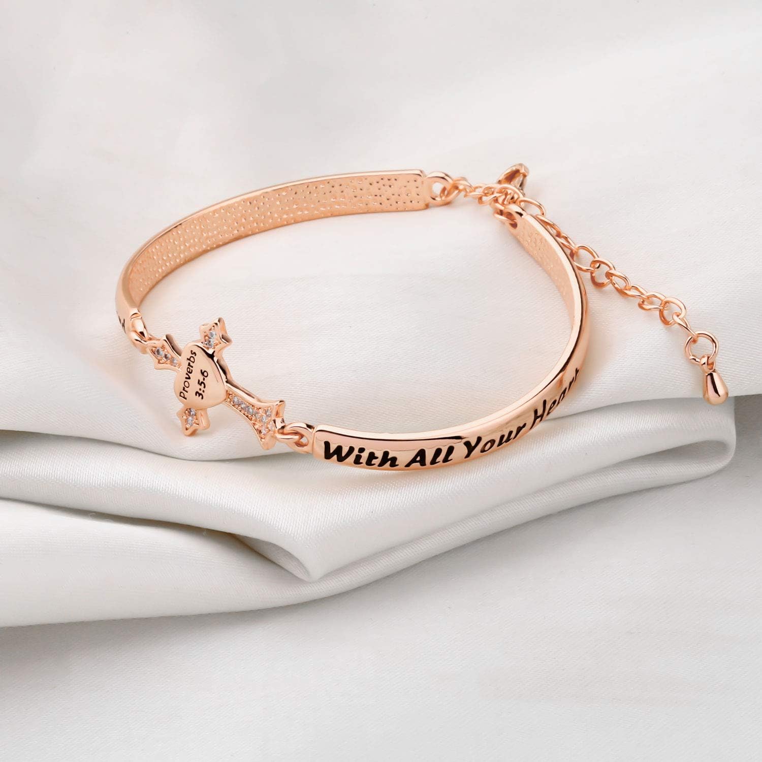 BEKECH Christian Bracelet Gifts for Women Trust in The Lord Proverbs 3:5-6 Bible Verse Bracelet Religious Jewelry for Women - Image 5