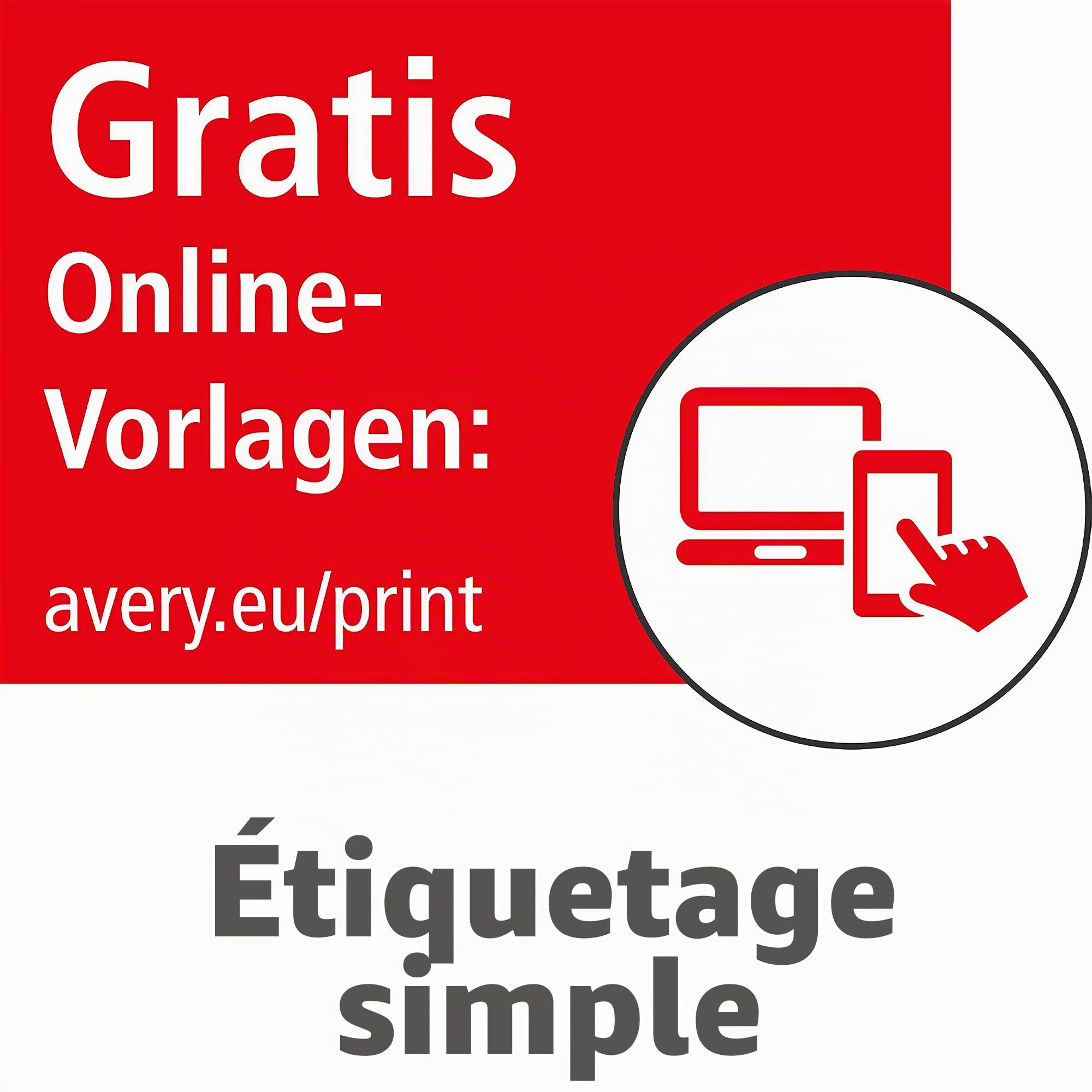 Avery zweckform l 7164–100, d'étiquettes 63,5 x 72 mm, 100 feuilles/1200 étiquettes blanc