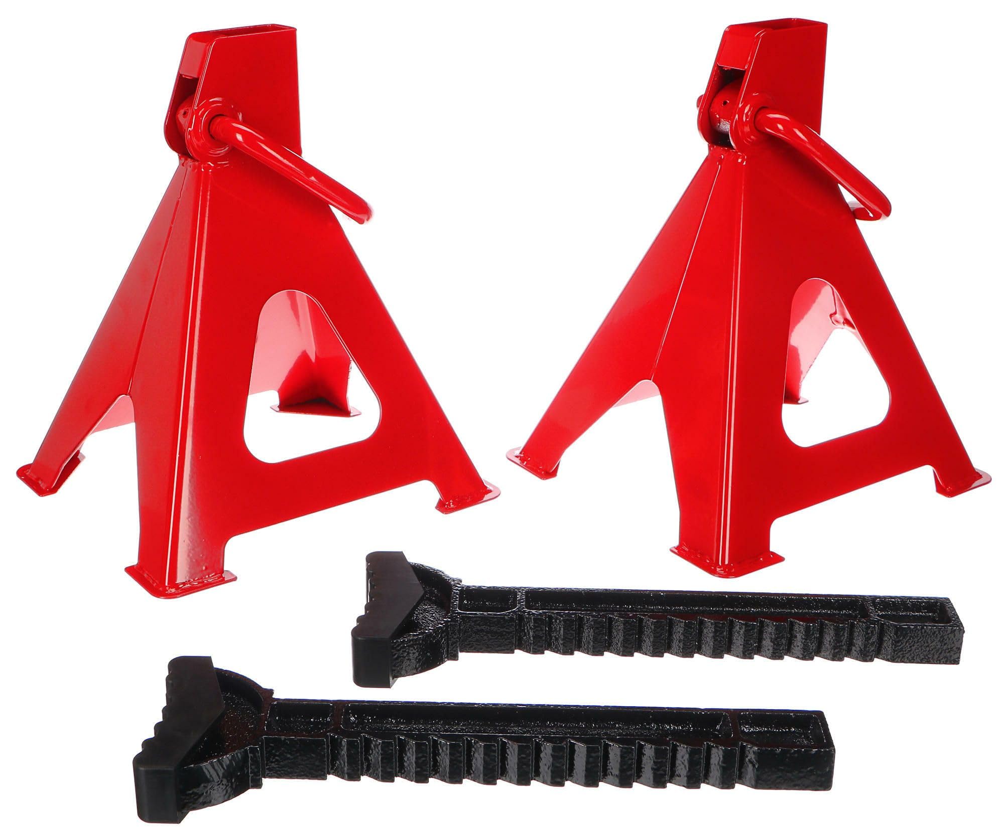 Mechanic Car Stand Pro 6T | Juego de 2 caballetes para Coche | Capacidad 6 toneladas | Altura Ajustable 395-605 mm | Construcción de Acero con Soporte de Goma