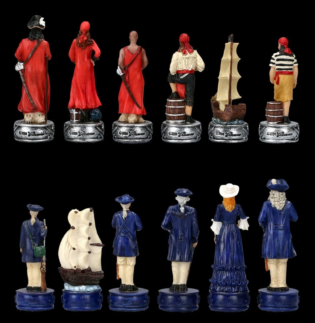 Veronese - Figuras de ajedrez piratas contra marina (32 figuras de hasta 8
