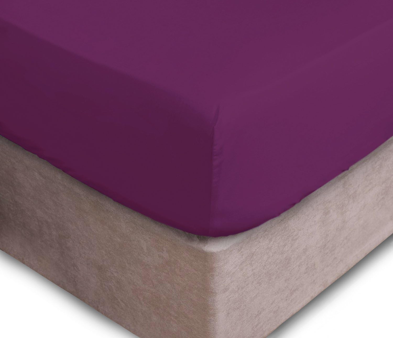 Extra Deep Fitted Sheets 16"/40CM Deep Finest Quality Bedsheets 16 Colours. (King, Purple)