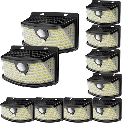 Miniatura 16 de Aootek - Luces solares con sensor de movimiento, 120 LED con reflector de luces, gran angular de 270°, impermeable IP65, para puerta delantera,