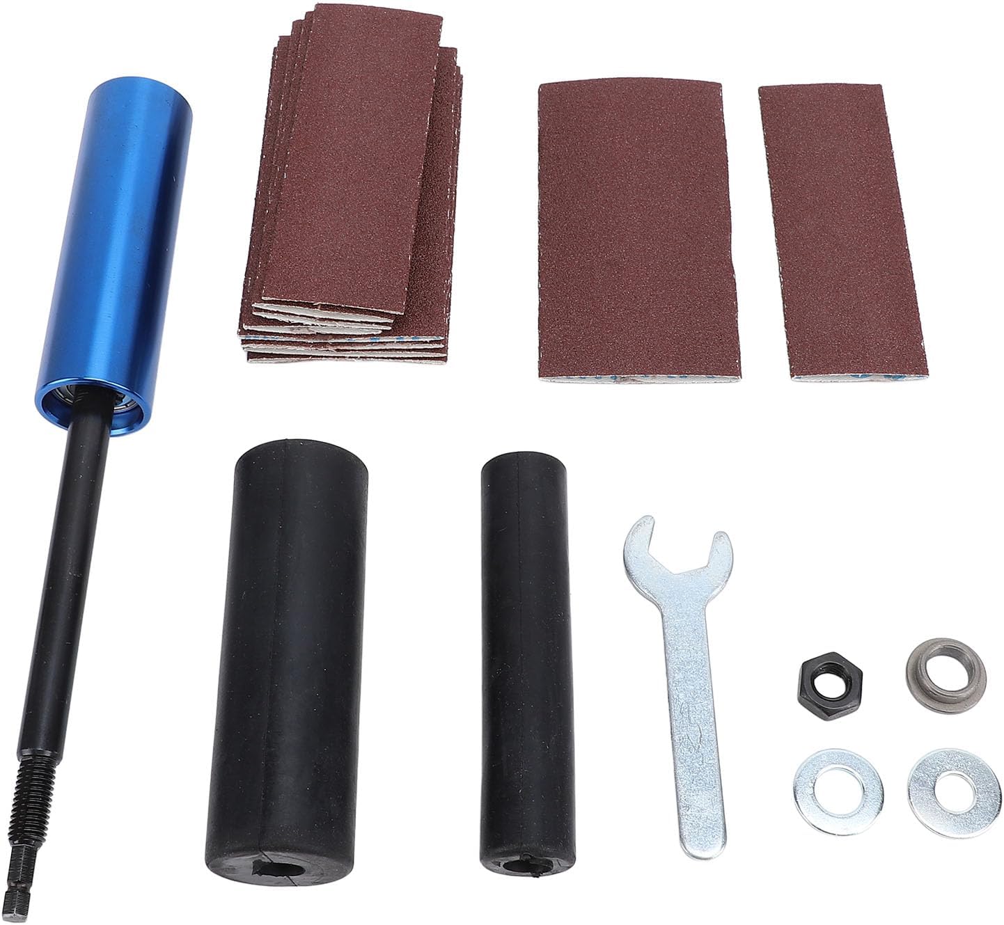 Sanding Drum Sleeve Set 10Pcs Alumina Woodworking Sanding Tool Drill Attachment for Wood Metal Plastic Smoothing 1.5 Inch Diameter Spindle