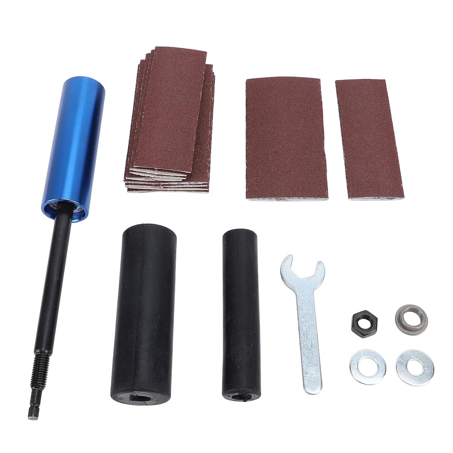Sanding Drum Sleeve Set, 10Pcs Sandpaper Woodworking Sanding Tool Drill Attachment for Wood Metal Plastic Smoothing