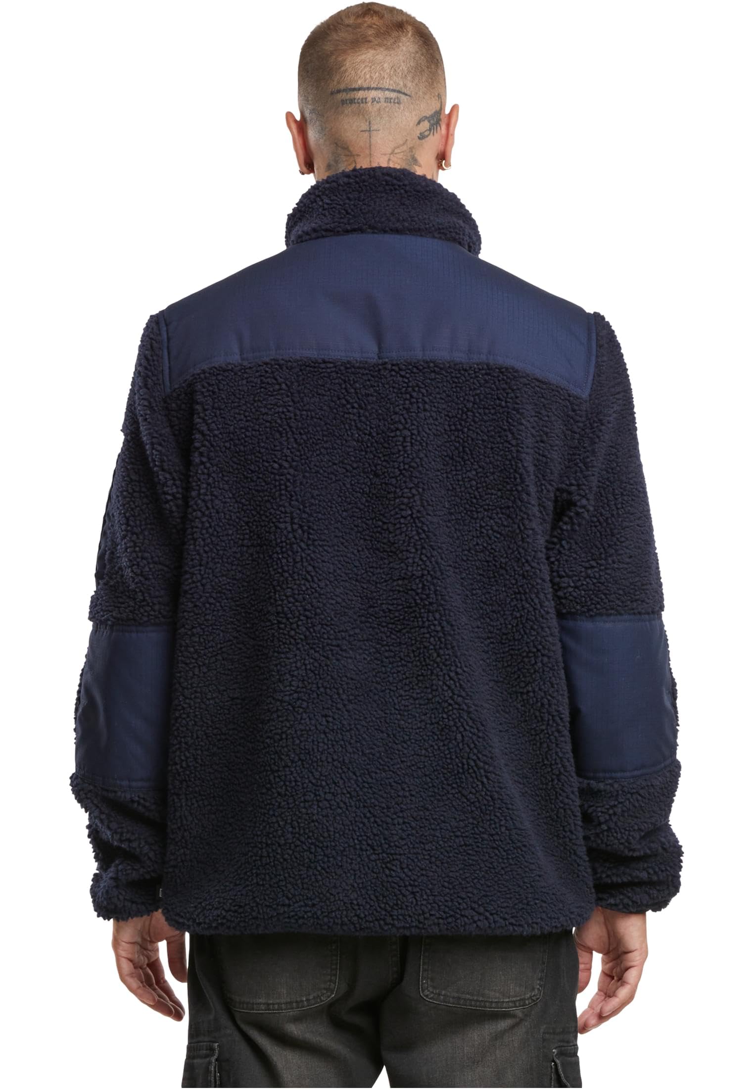 Brandit Ramble Teddy Fleece Hombre Chaqueta entre-tiempo Negro 100% poliéster
