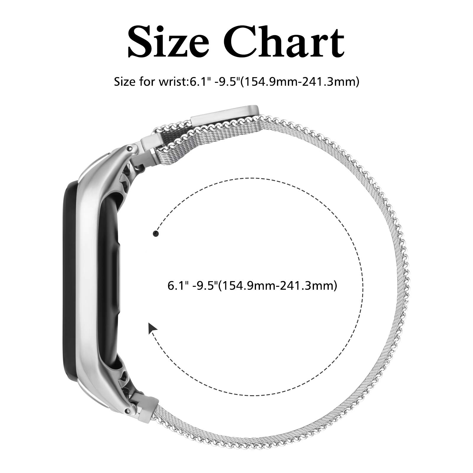 Miimall Compatible Avec Xiaomi Mi Band 4 / Mi Band 3 Bracelet De Montre En Acier Inoxydable Cordiforme Cristal Strass Famme Bande De Remplacement Pour Xiaomi Mi Band 4 / Mi Band