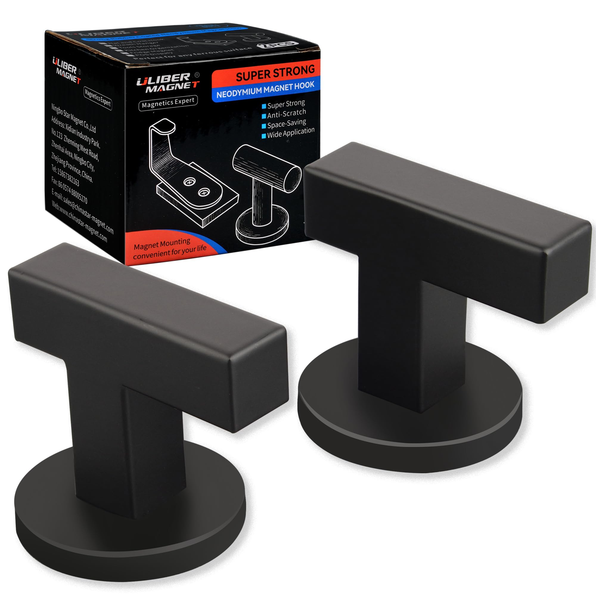 ULIBERMAGNET Magnetic Coat Hooks,Heavy Duty Magnets Hook for Metal,Door,Cruise Cabinet,Refrigerator, Locker,Neodymium Magnet Hook for Towel,Coat,Bag,Umbrella