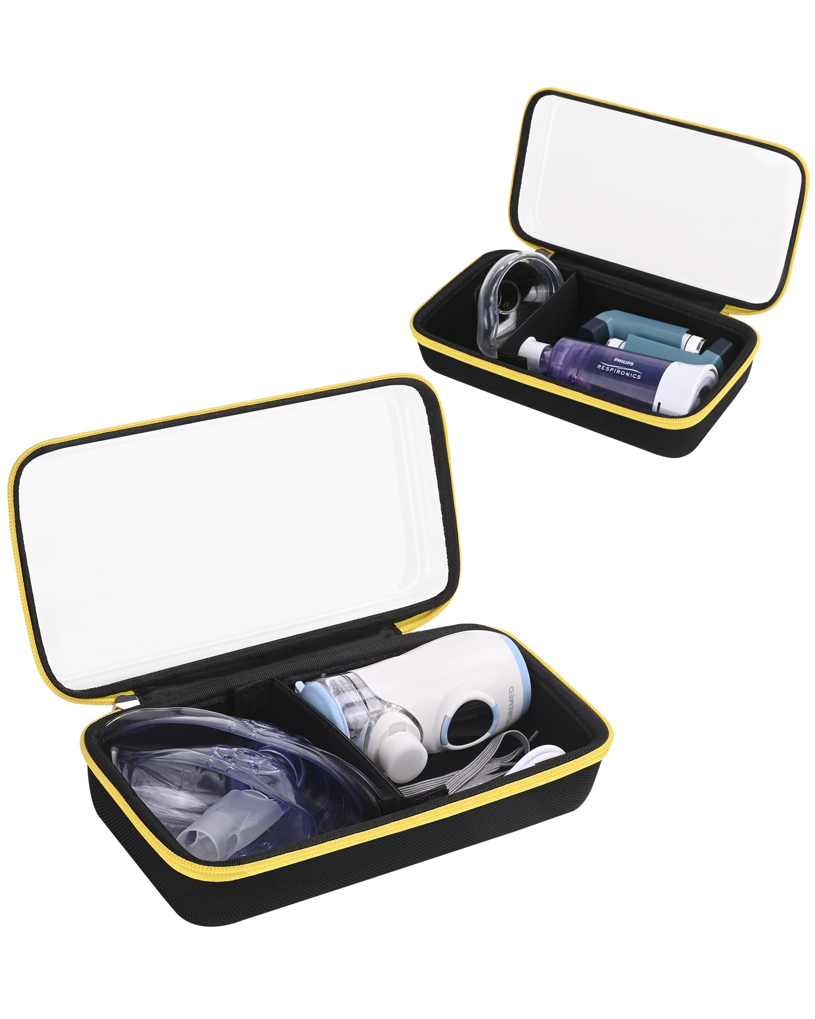 Asthma Inhaler Case Portable Nebulizer and Spacer Storage for All Models of Inhalers- Travel Carrying Case for Masks, Inhaler Holder (TRANSPARENT)