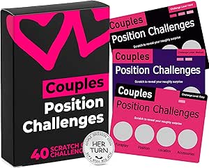 Couples Games for Adults – Position Challenges Scratch Off Cards, 40 Spicy Dares & Romantic Adventures