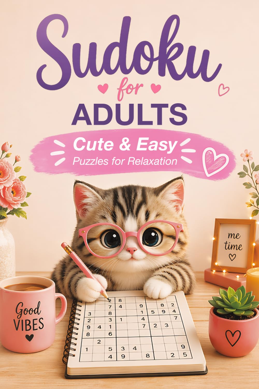 Sudoku for Adults: Cute and Relaxing Sudoku Puzzle Book for Adults with Easy Puzzles for Beginners