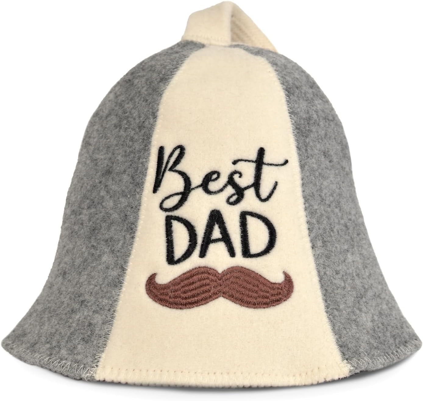 Best Dad Sauna Hat, 100% Organic Wool Felt Hats for Russian Banya - Protect Your Head from Heat - English Sauna eBook Guide Included - with Embroidery Multicolor