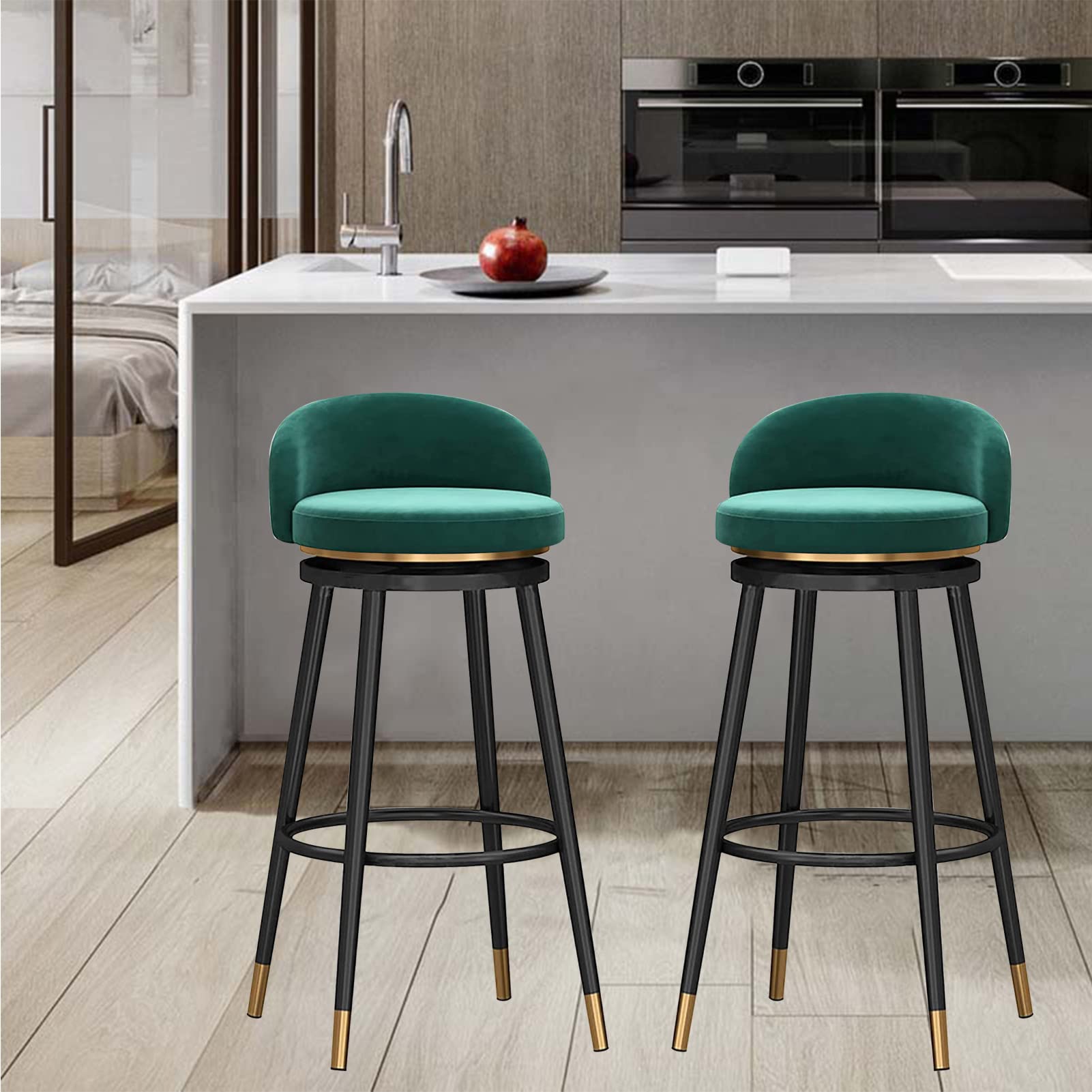 Tabourets de bar lot de 2 chaises de cuisine hautes de salon avec dossier et 4 pieds