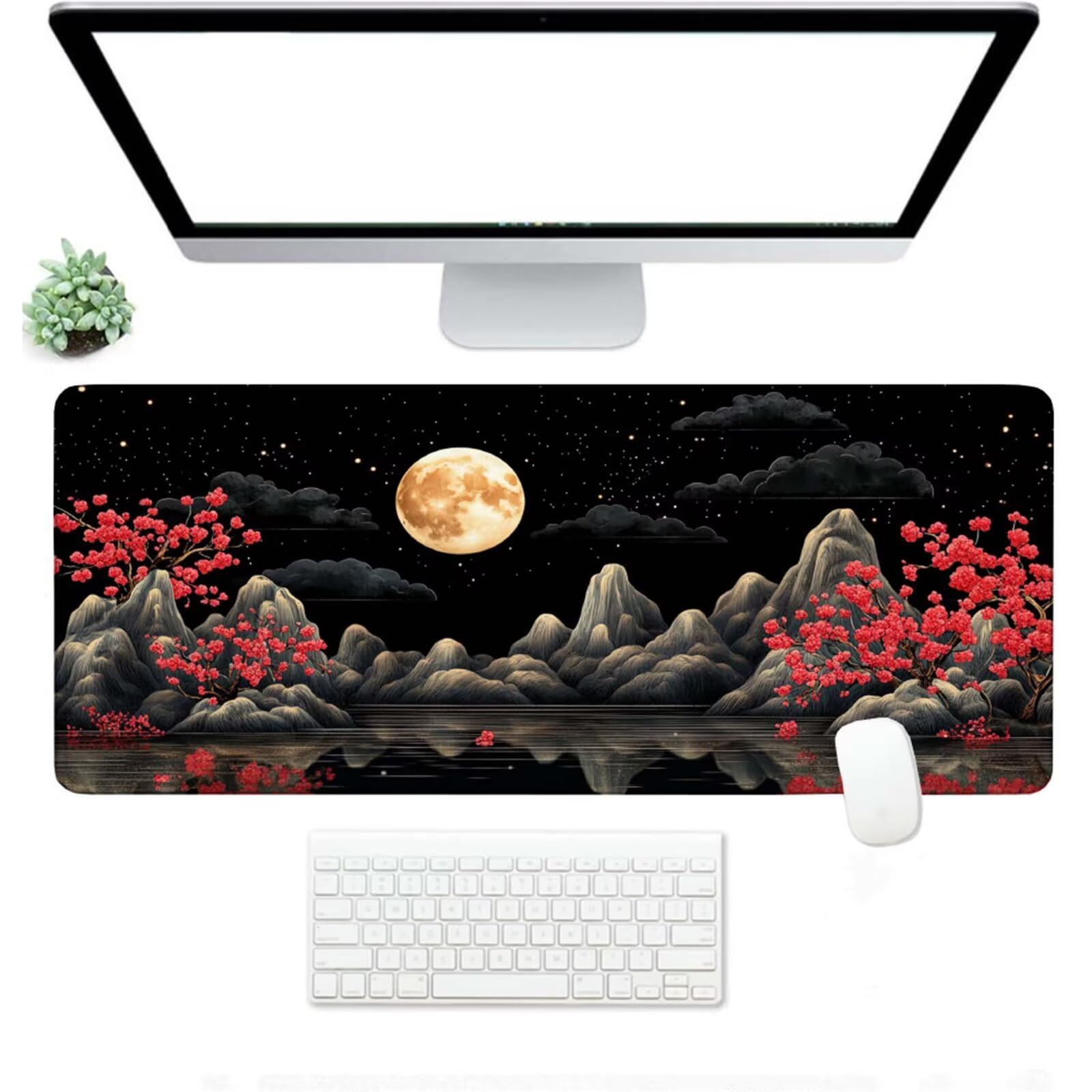 Podkładka pod mysz XXL 1500 x 800 x 3 MM, duża czarna podkładka pod mysz z wodoodporną i gumową antypoślizgową podkładką pod jezioro pod ręką zszyte krawędzie, poprawia precyzję i szybkość dla gracza