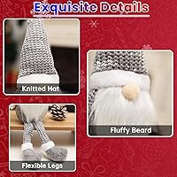 Vista 4 de Adornos de Navidad enanos, juguetes de peluche de gnomo, decoración de Navidad, muñeco de anciano sin rostro para interiores con patas colgantes