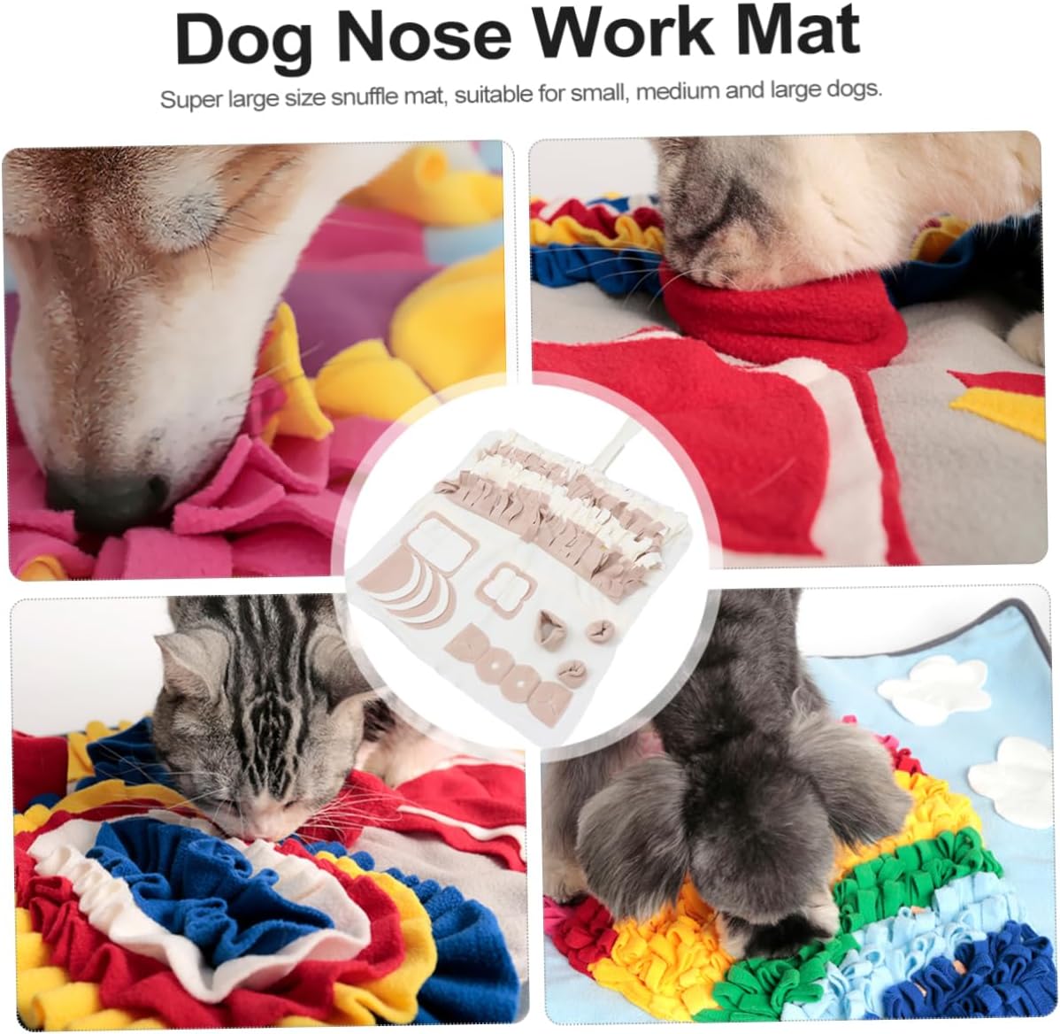 Toddmomy Pet Snuffle Mat for Dogs Interactive Foraging Feeding Blanket Removable Washable Nose Work Training Pad Great for Reducing Stress and Encouraging Play