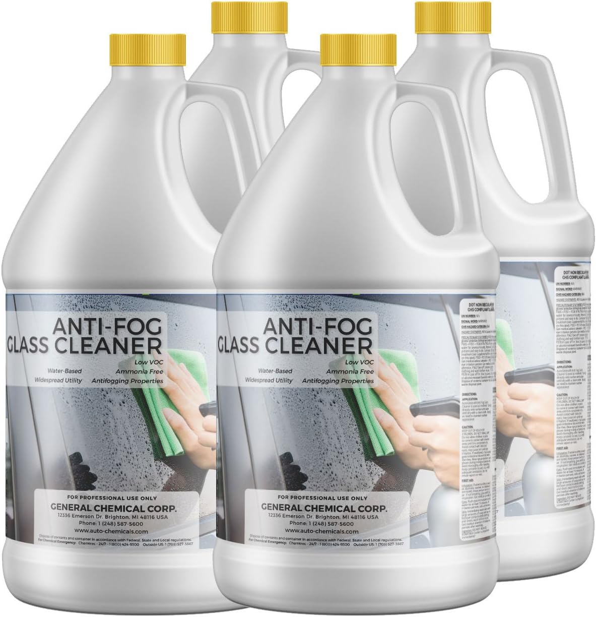 Anti-Fog Glass Cleaner - Automotive Windshield & Window Solution to a Fog-Free & Moist-Free, Clearer Road Visibility - Vehicular Defogger - Ammonia-Free, Low VOC & Water Based - 5 Gallon Pail